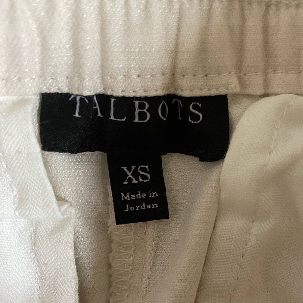 Talbots Easy Slim Leg Tab Ankle Pant - Ivory Size XSmall - Picture 7 of 7